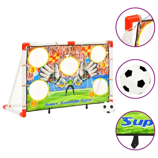Baliza de Futebol Infantil com Parede de Golos 120x51x77,5 cm