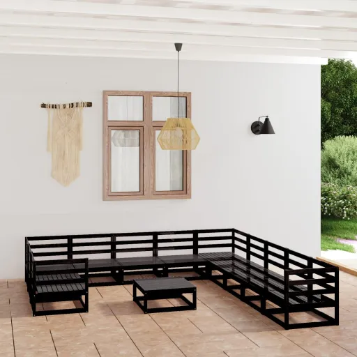 Conjunto Lounge de Jardim Pinho Maciço (12 pcs)
