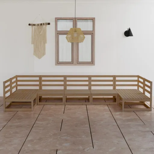 Conjunto Lounge de Jardim Pinho Maciço (7 pcs)