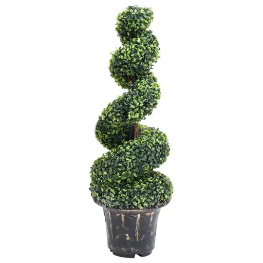 Planta Artificial Buxo em Espiral com Vaso 100 cm Verde