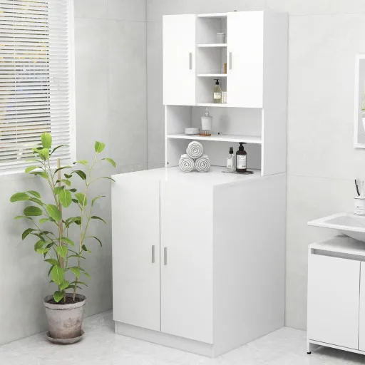 Armário para Máquina de Lavar Roupa Branco