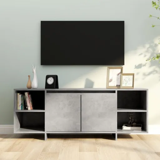 Móvel de TV 130x35x50 cm Aglomerado Cinzento Cimento