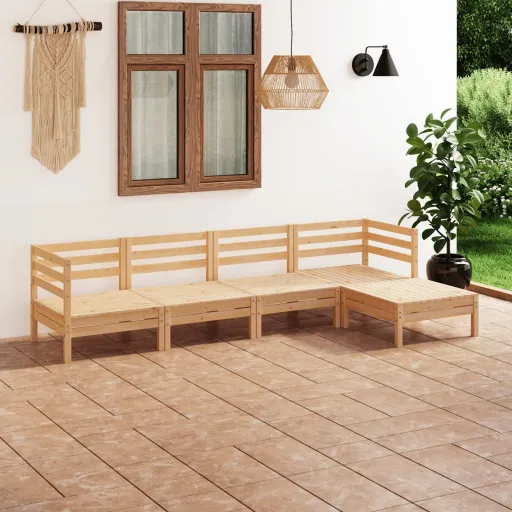 Conjunto Lounge de Jardim Pinho Maciço (5 pcs)