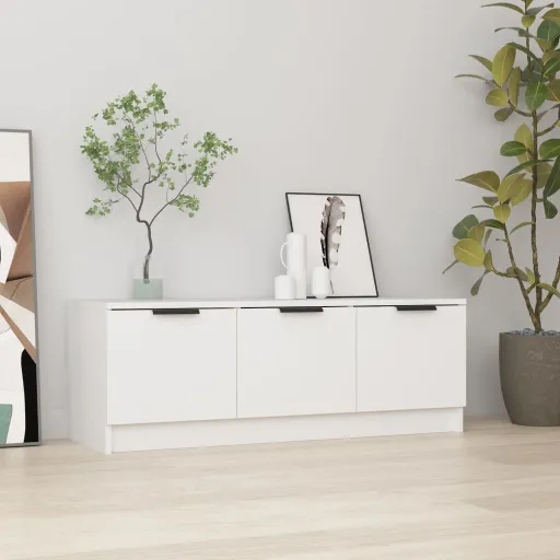 Móvel para TV 102x35x36,5 cm Derivados de Madeira Branco