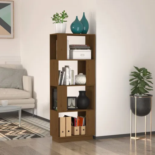 Estante/Divisória 51x25x132 cm Pinho Maciço Castanho Mel