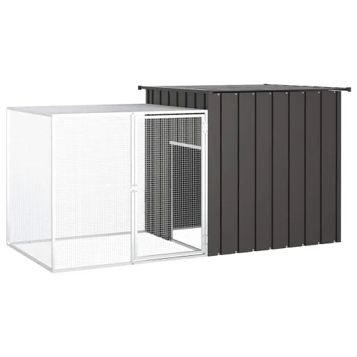 Galinheiro 200x91x100 cm Aço Galvanizado Antracite