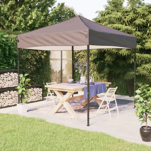 Tenda para Festas Dobrável 3x3 m Cinzento-Acastanhado