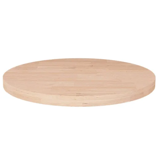 Tampo de Mesa Redondo Ø30x2,5 cm Carvalho Maciço Não Tratado