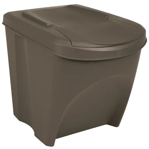 Caixotes do Lixo Empilháveis   75 L Polipropileno Cinzento (3 pcs)