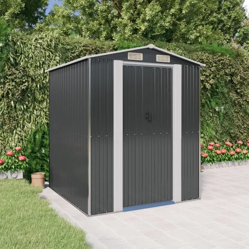 Abrigo de Jardim 192x191x223 cm Aço Galvanizado Antracite