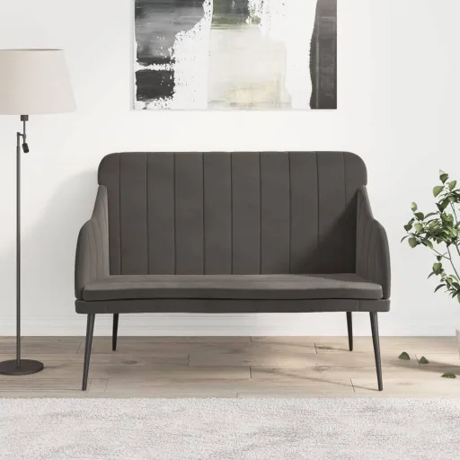 Banco 110x76x80 cm Veludo Cinzento-Escuro