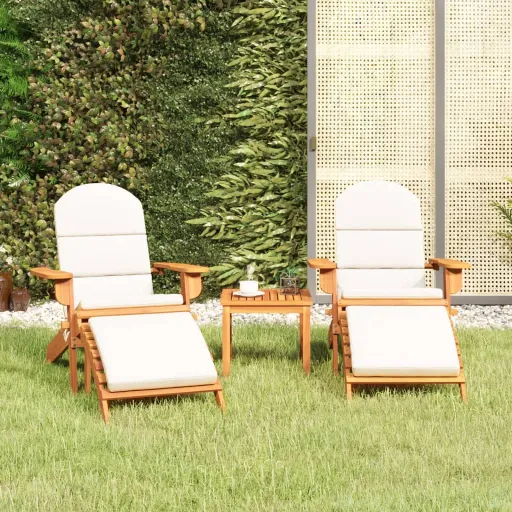 Conjunto Lounge de Jardim Adirondack Acácia Maciça (3 pcs)