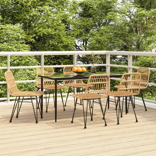Conjunto de Jantar para Jardim Vime PE (7 pcs)