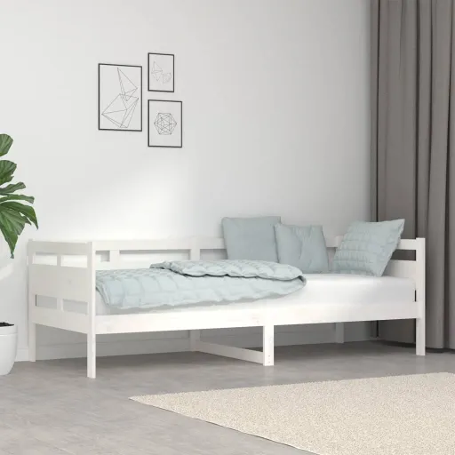 Sofá-Cama 80x200 cm Madeira de Pinho Maciça Branco