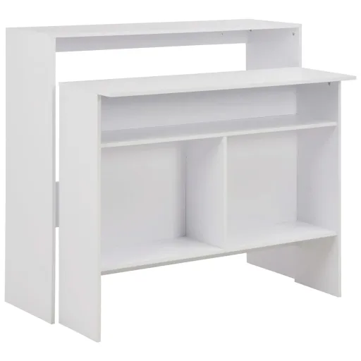 Mesa de Bar com 2 Tampos Branco 130x40x120 cm