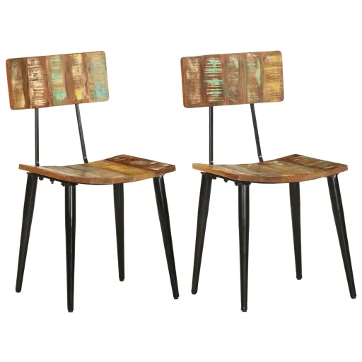 Cadeiras de Jantar   Madeira Recuperada Maciça (2 pcs)