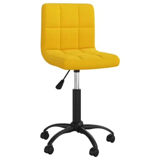 Cadeira de Jantar Giratória Veludo Amarelo Mostarda