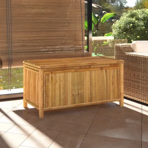 Caixa de Arrumação para Jardim 110x52x55 cm Bambu