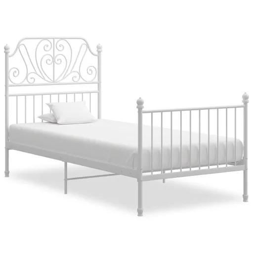 Estrutura de Cama 100x200 cm Metal Branco
