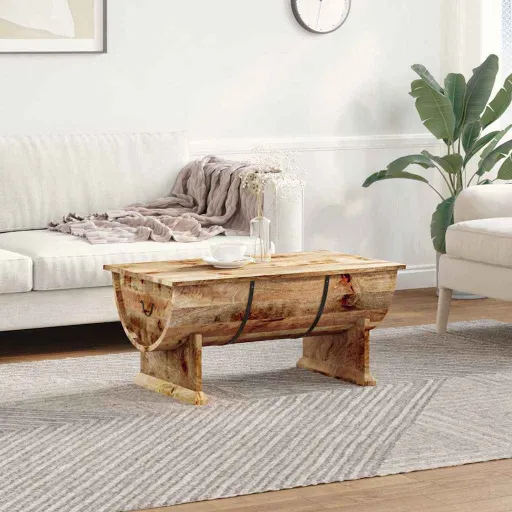 Mesa de Centro Madeira de Mangueira Maciça 88x50x40 cm