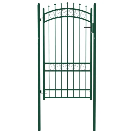 Portão para Cerca com Espetos 100x175 cm Aço Verde