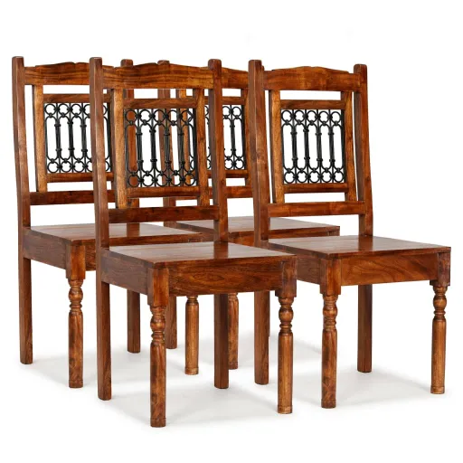 Cadeiras de Jantar   Madeira Maciça Clássico (4 pcs)