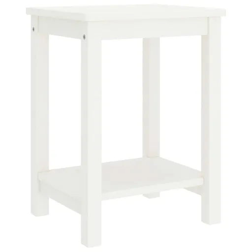 Mesa de Cabeceira 35x30x47 cm Madeira de Pinho Maciça Branco