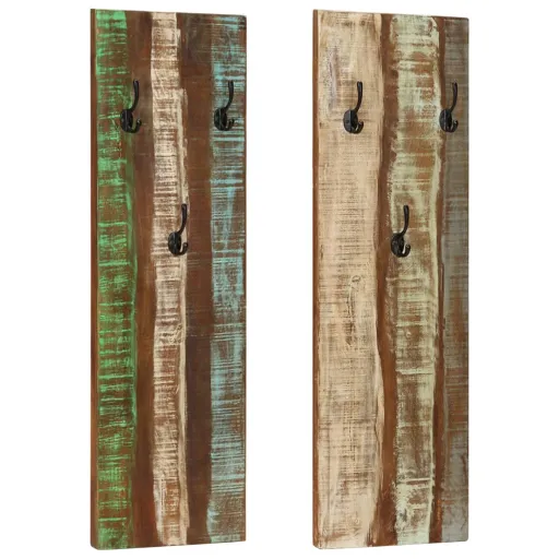 Bengaleiros Parede   36x3x110 cm Madeira Recuperada Maciça (2 pcs)