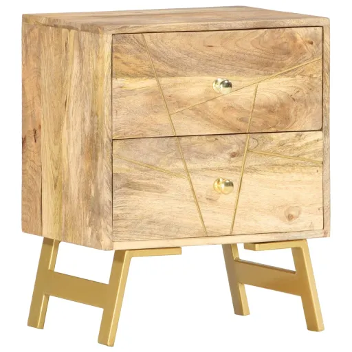 Mesa de Cabeceira 40x30x50 cm Madeira de Mangueira Maciça