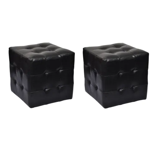 Bancos em Cubo   Preto  (2 pcs)