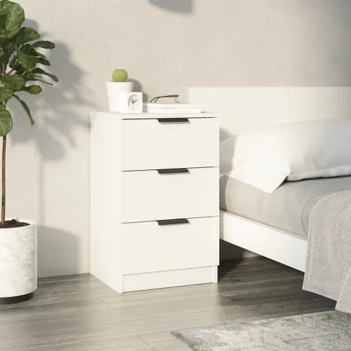 Mesa de Cabeceira 40x36x65 cm Branco