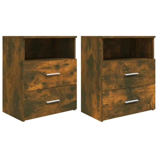 Mesas de Cabeceira   50x32x60 cm Cor Carvalho Fumado (2 pcs)