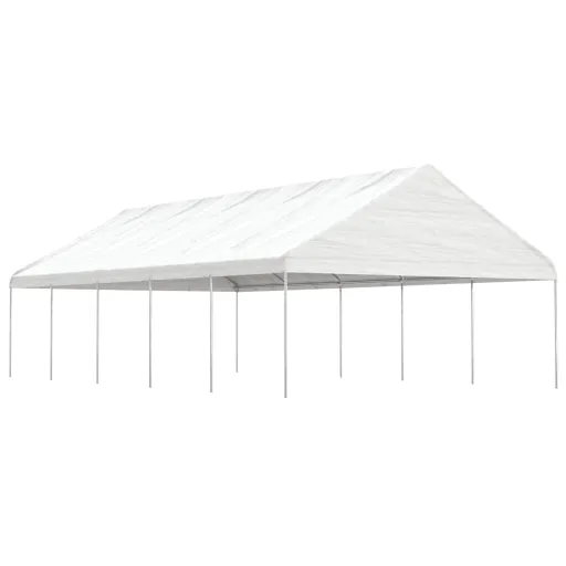 Gazebo com Telhado 11,15x5,88x3,75 m Polietileno Branco