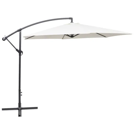 Guarda-Sol de Jardim Cantilever 3 m Branco Areia