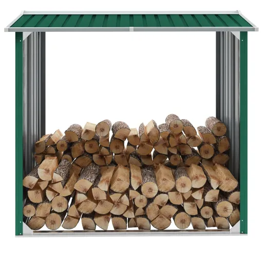 Abrigo para Arrumação de Troncos Aço 172x91x154 cm Verde