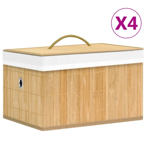 Caixas de Arrumação   Bambu (4 pcs)