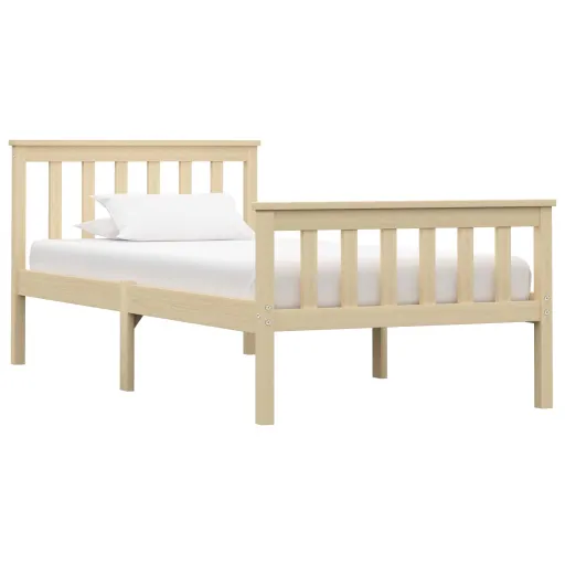 Estrutura de Cama em Pinho Maciço 100x200 cm Cor Natural