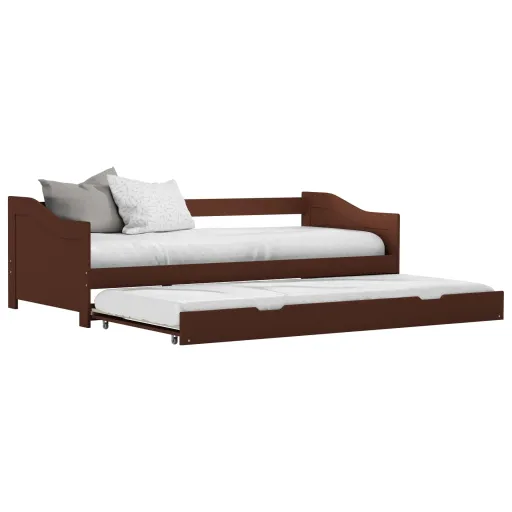 Estrutura Sofá-Cama de Puxar 90x200 cm Madeira Pinho Castanho