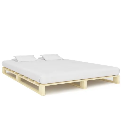 Estrutura de Cama em Paletes Pinho Maciço 200x200 cm
