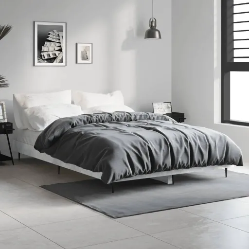 Estrutura de Cama 120x190 cm Derivados de Madeira Cinza Cimento