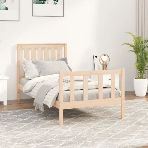 Cama Sem Colchão 100x200 cm Madeira de Pinho Maciça