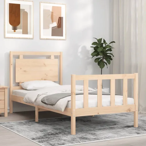 Cama Sem Colchão 100x200 cm Madeira de Pinho Maciça
