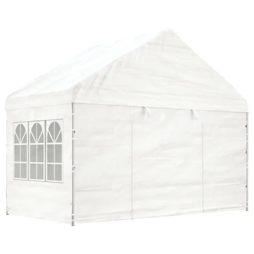 Gazebo com Telhado 4,08x2,23x3,22 m Polietileno Branco