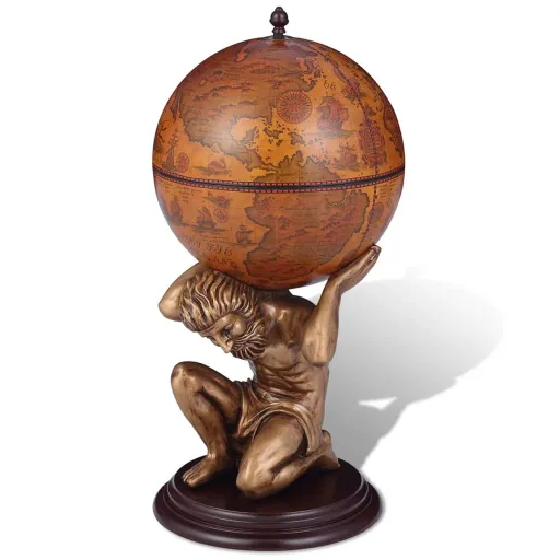 Bar Globo Terreste para Vinho Design Atlas 42x42x85 cm