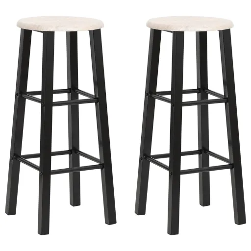 Bancos de Bar   MDF Preto   (2 pcs)