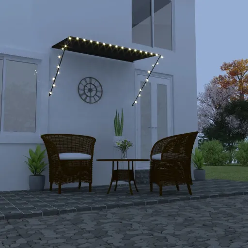 Toldo Retrátil com LED 250x150 cm Antracite