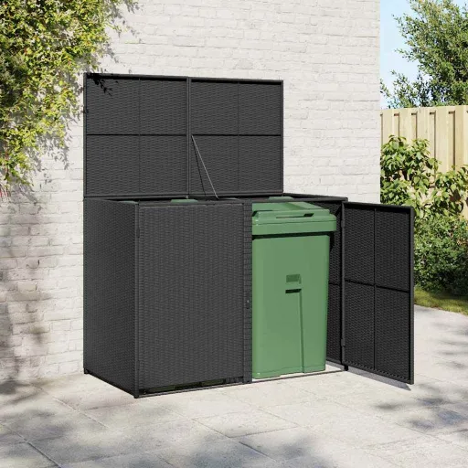 Unidade Dupla Arrumação Caixotes Lixo Vime Preto 148x80x111 cm
