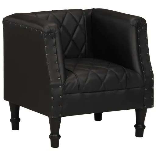 Poltrona Couro de Cabra Genuíno Preto