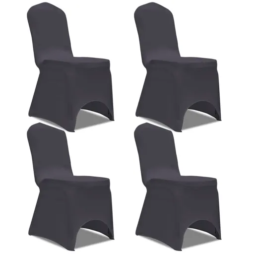 Capa Extensível para Cadeira   Antracite (4 pcs)