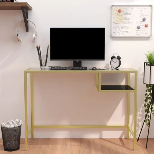 Mesa de Computador Vidro Temperado 100x36x74 cm Transparente